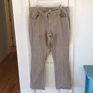 Khaki jean pants. Size 18 average boot cut.